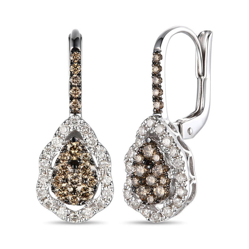 Gorgeous LeVian Creme Brulee Diamond Earrings in 14K Vanilla Gold | Gemma's Jewelers