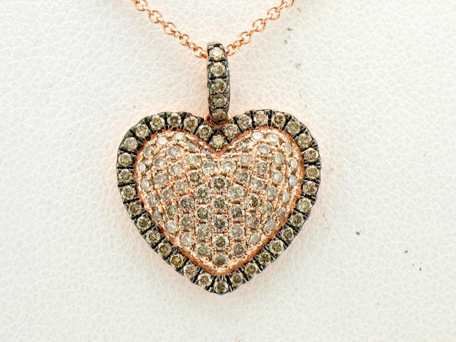Gorgeous LeVian Creme Brulee Heart Diamond Pendant in 14K Strawberry Gold | Gemmas Jewelers