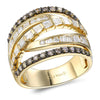 Intriguing LeVian Chocolatier Ring with Chocolate & Vanilla Diamonds  in 14K Honey Gold | Gemmas Jewelers
