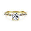 Classically Feminine Round Diamond Engagement Ring in 14K Gold | Gemma's Jewelers