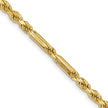 14K Solid 20 inch 3mm Diamond-cut Milano Rope with Lobster Clasp Chain