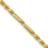 14K Solid 20 inch 3mm Diamond-cut Milano Rope with Lobster Clasp Chain