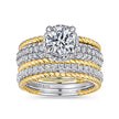 14K White-Yellow Gold Round Wide Band Diamond Engagement Ring | Gemma's Jewelers