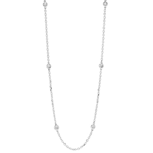 14K White Gold Diamond 1/4 ct Necklace Bezel