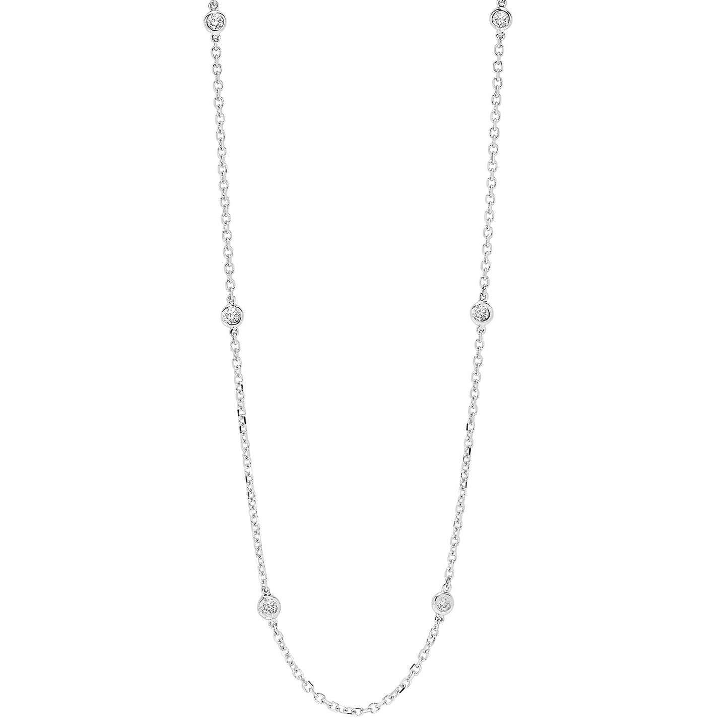14K White Gold Diamond 3/4 ct Necklace