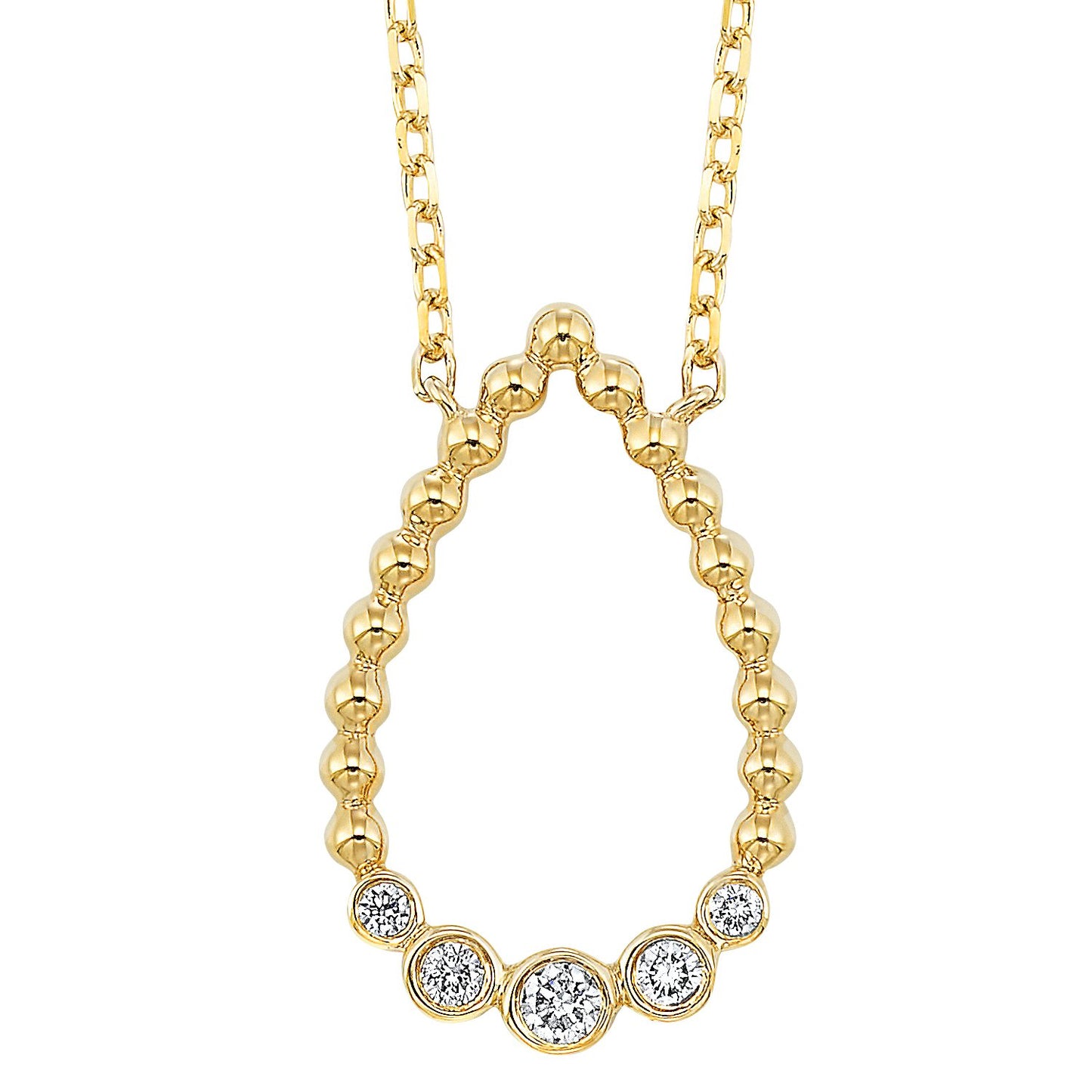 14K Diamond Necklace 1/8 ctw