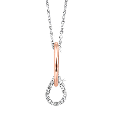 14k Rose Gold Two Tone Diamond Pendant LOVE'S CROSSING COLLECTION