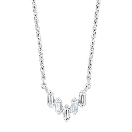 14K Diamond Necklace 1/10 ctw