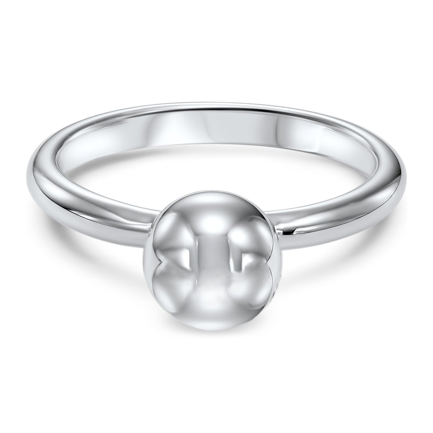 Silver Spherical Polished Ring