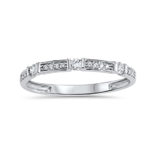 14K White Gold Diamond Ring - 1/6 ct.
