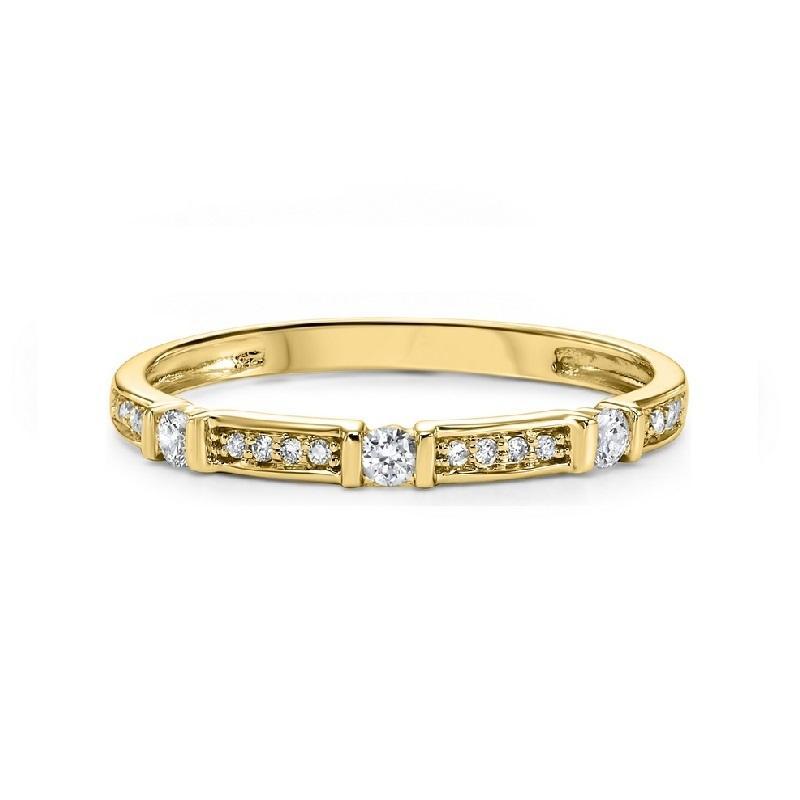 14K Yellow Gold Diamond Mixable Ring 1/6 ct