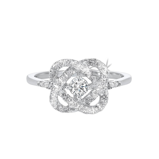 14k White Gold Diamond Ring LOVES CROSSING COLLECTION