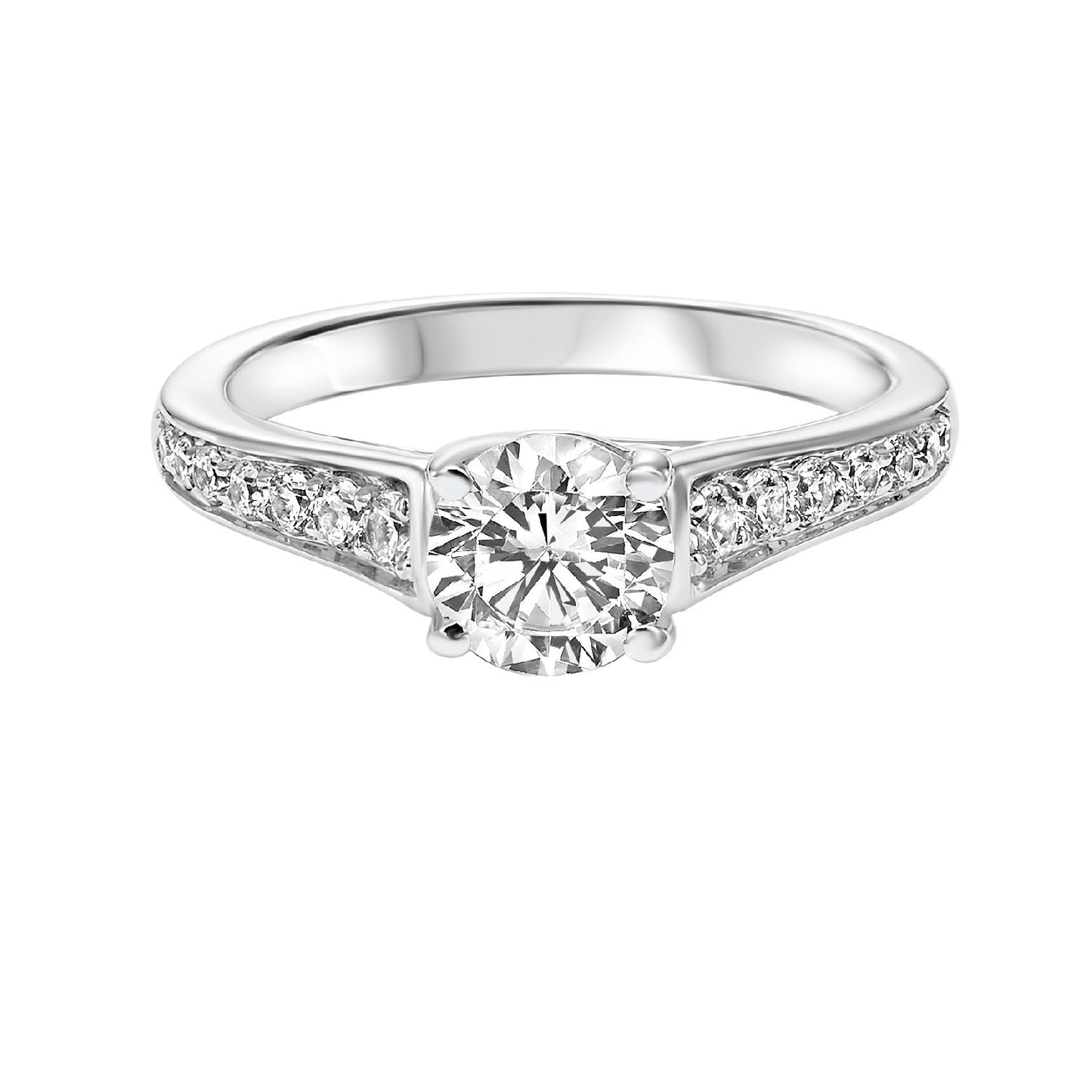 14KT White Gold Diamond Semi-Mount Bridal Ring 1/7 ctw