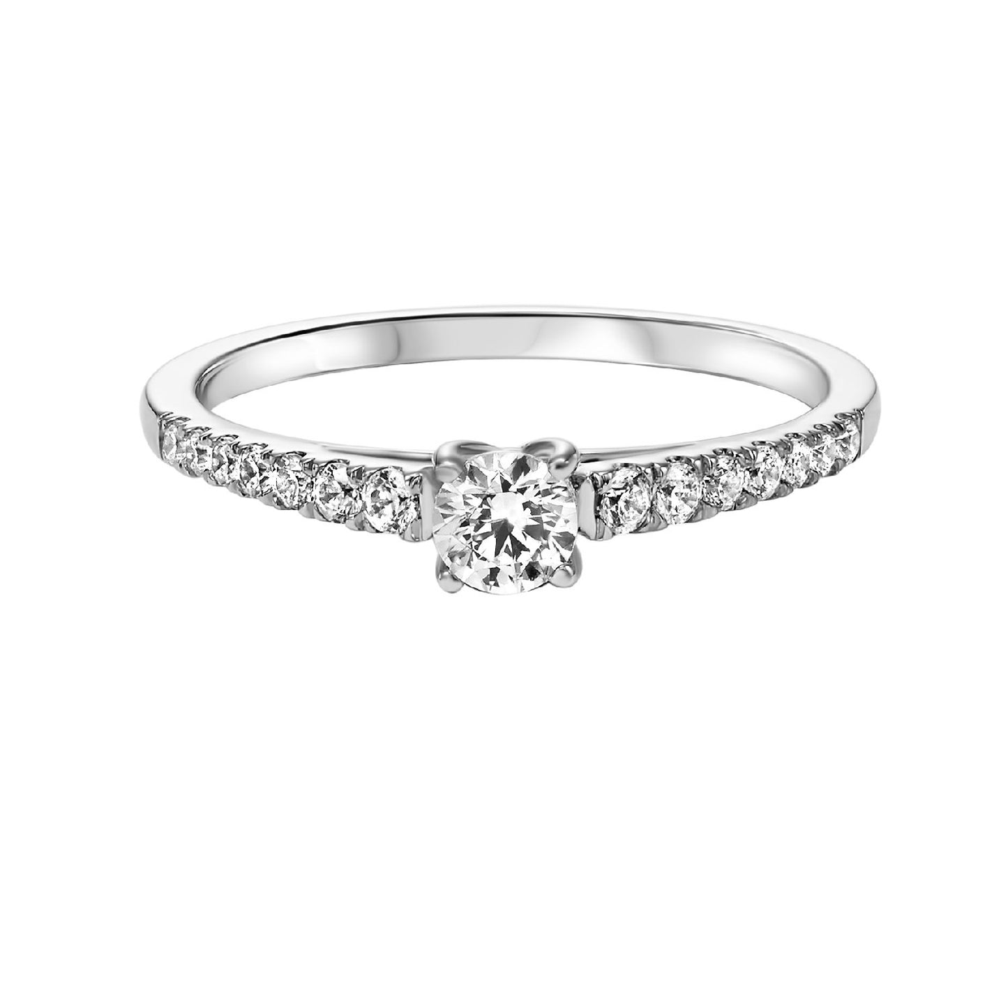 14KT White Gold Diamond Semi-Mount Bridal Ring 1/4 ctw