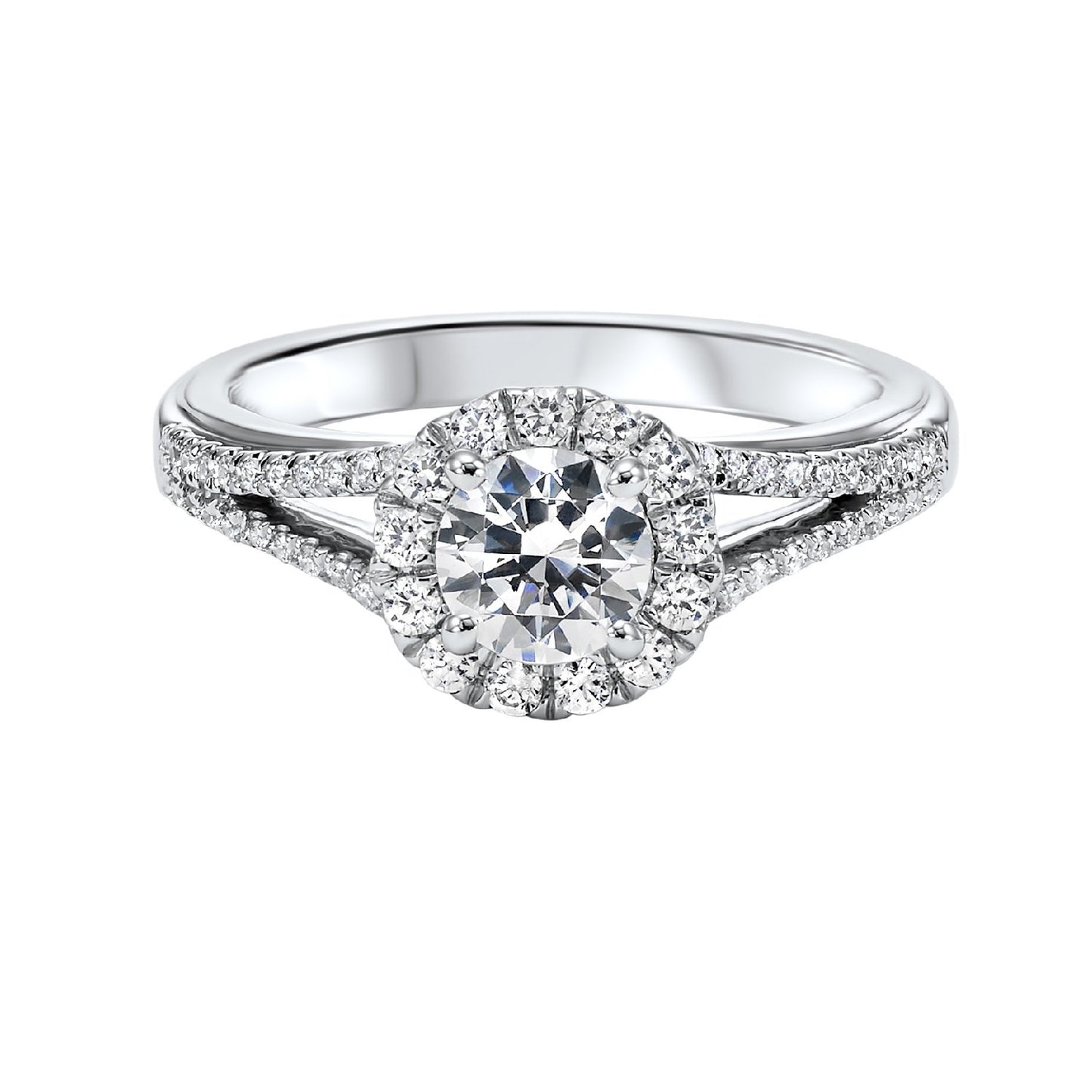 14KT White Gold Diamond Semi-Mount Bridal Ring 1/2 ctw