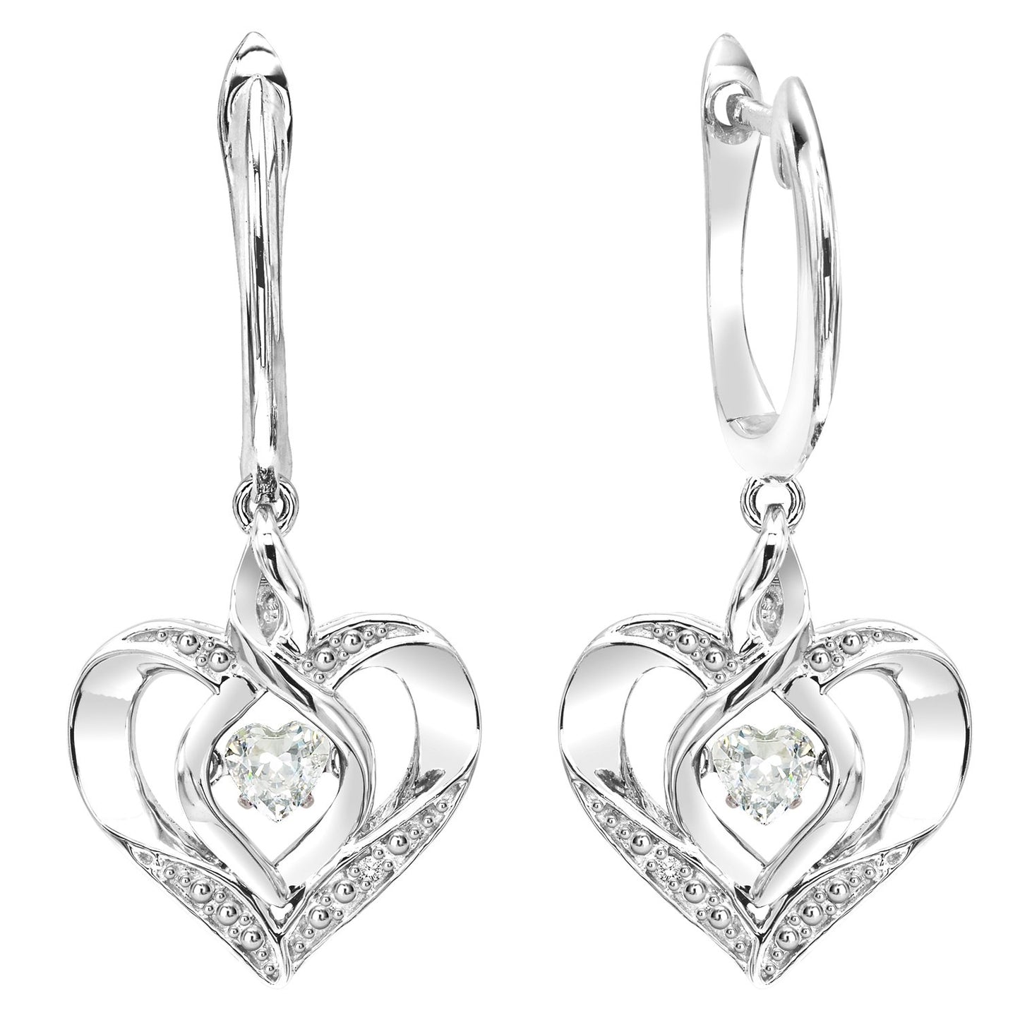 Silver Diamond & Created White Topaz Earrings