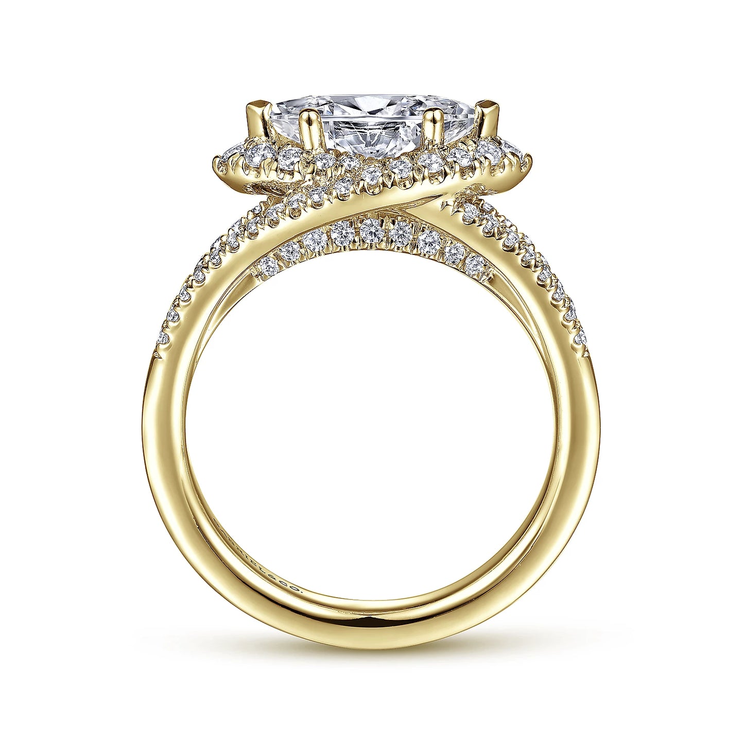 Rafferty  14K Yellow Gold Horizontal Marquise Halo Diamond Engagement Ring