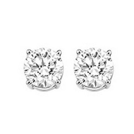 14K White Gold Diamond Studs 3/4 ct