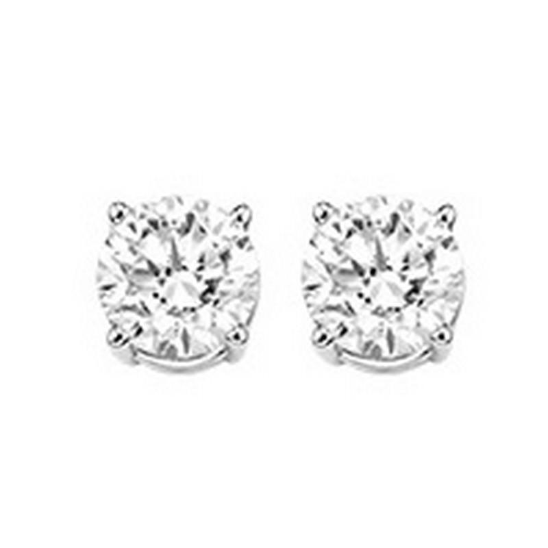 14K White Gold Diamond Studs 3/4 ct