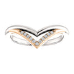 LDS 14K TWO TONE CONTOUR DIAMOND BAND .04CTW