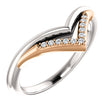 LDS 14K TWO TONE CONTOUR DIAMOND BAND .04CTW