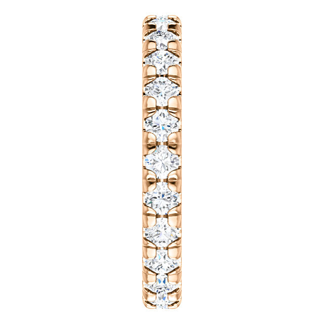 LDS 14K ROSE GOLD FRENCH SET ETERNITY BAND 1.00CTW