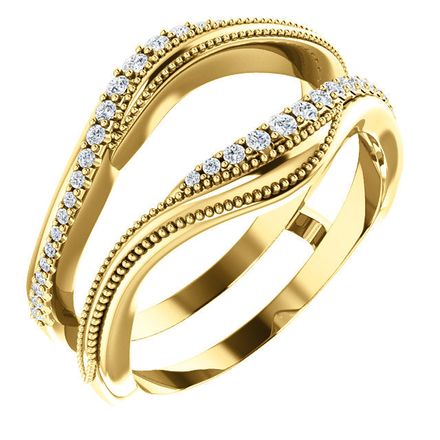 14K YELLOW GOLD DIAMOND RING GUARD 1/6CTW