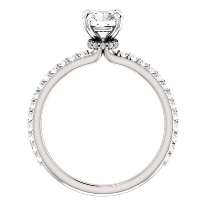 14K White 6 mm Round Forever One™ Moissanite & 1/3 CTW Diamond Engagement Ring