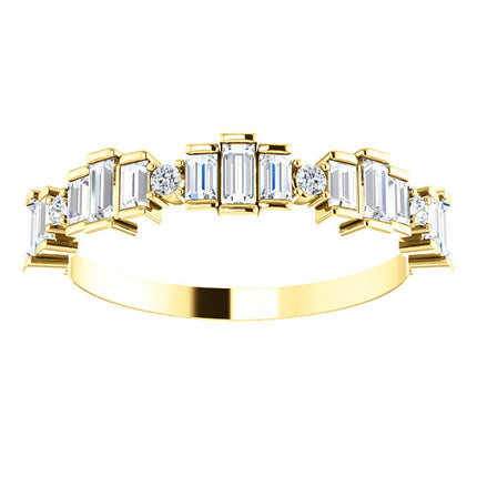 LADIES 14K YELLOW GOLD ANNIVERSARY BAND 3/4CTW