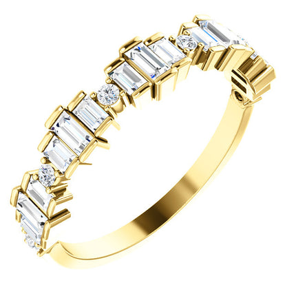 LADIES 14K YELLOW GOLD ANNIVERSARY BAND 3/4CTW