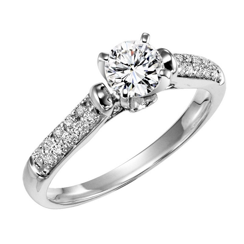 14K White Gold Diamond Engagement Ring 1/5 ct