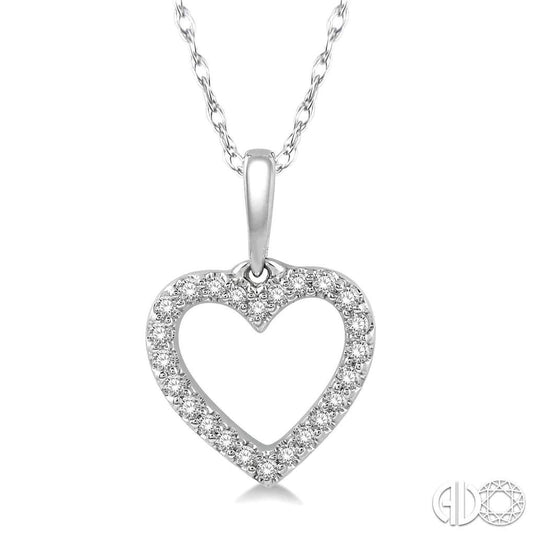 Heart Charm Round Cut Diamond Pendant