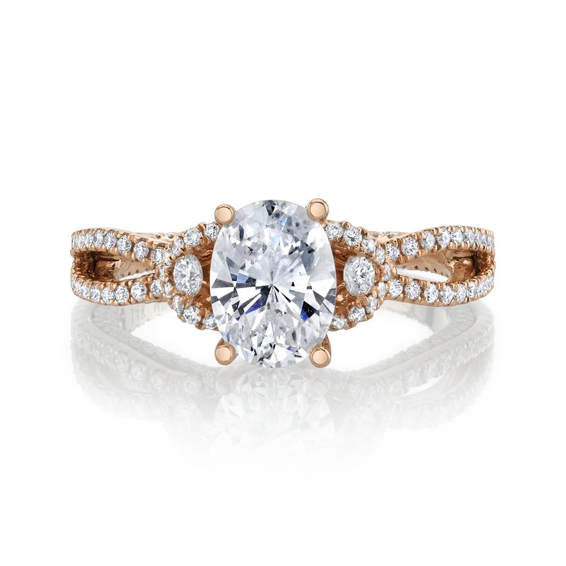 14k Rose Gold Oval Diamond Engagement Ring 2.00ctw