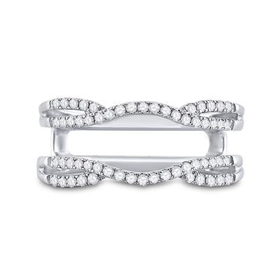 14k White Gold Diamond Ring Guard