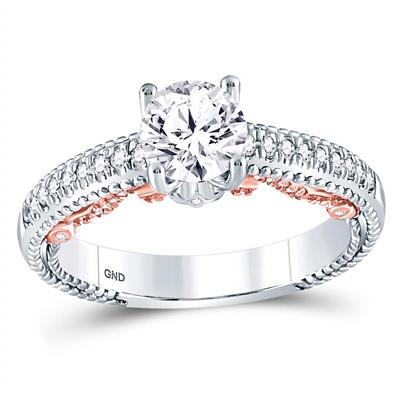 14K TWO TONE ENGAGEMENT RING 1 1/3CTW