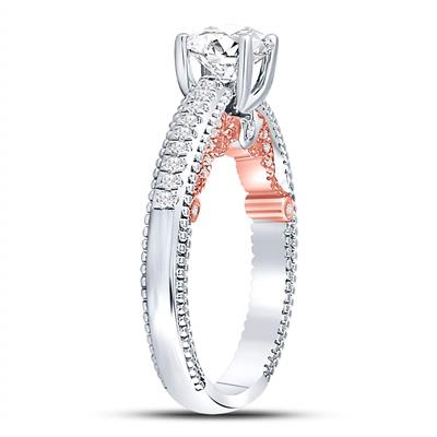 14K TWO TONE ENGAGEMENT RING 1 1/3CTW