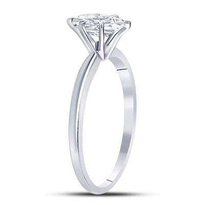 14k White Gold Marquise Diamond Solitaire 3/4ctw