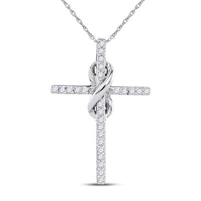 White Gold Infinity Diamond Cross