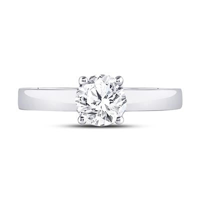 14k White Gold 3/4ctw Diamond Solitaire Certified