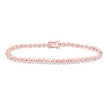 14k Rose gold diamond tennis bracelet 4ctw