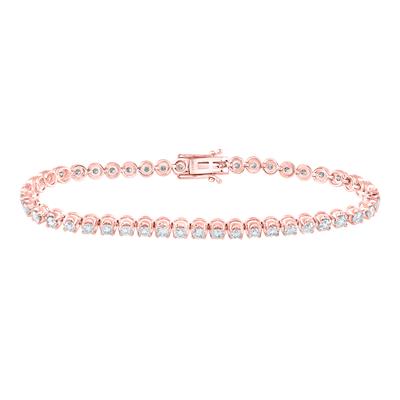 14k Rose gold diamond tennis bracelet 4ctw