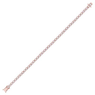 14k Rose gold diamond tennis bracelet 4ctw