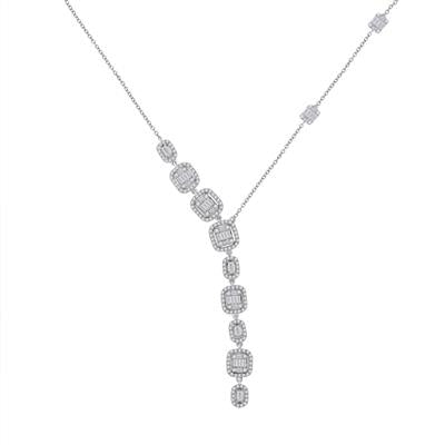 14k Diamond Baguette Diamond Necklace