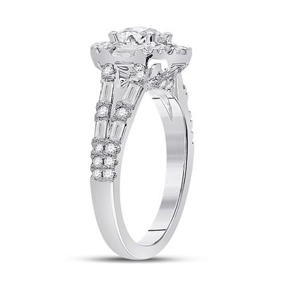 14K WHITE GOLD ROUND DIAMOND SOLITAIRE BRIDAL ENGAGEMENT RING 1-3/4 CTTW (CERTIFIED)