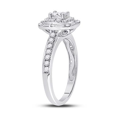 14K White Gold Halo 1 Carat Engagement Ring