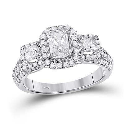 Past Present Future Emerald Princess Cut Engagement Ring