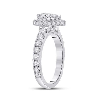 14k White Gold Pear Shape Engagement Ring 2.00ctw