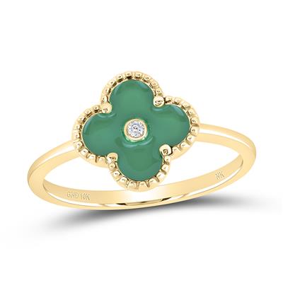 Clover Diamond Green Ring