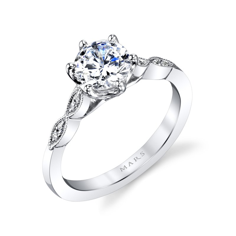 14k White Gold Engagement Ring .10ctw