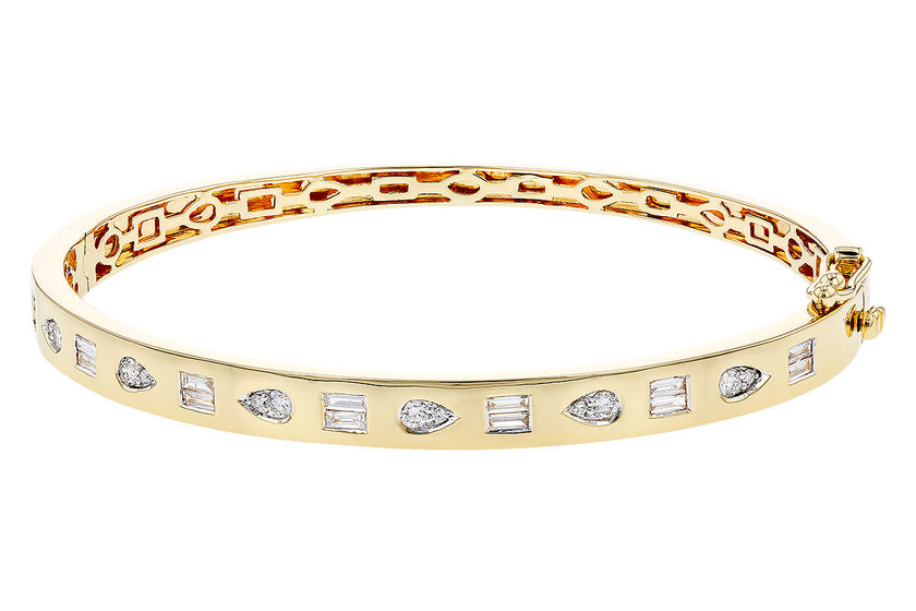 Diamond Bezel Set Bangle Natural Diamonds 
